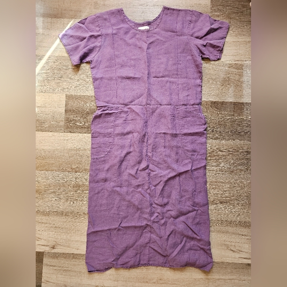 Flax Purple Raglan Sleeve Midi Dress - Picture 2 of 7